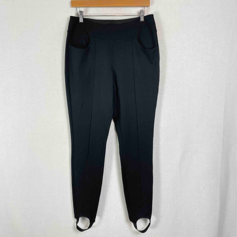 Belle By Kim Gravel Ponte Boot Ready Black Stirrup Pants Womens Size 12